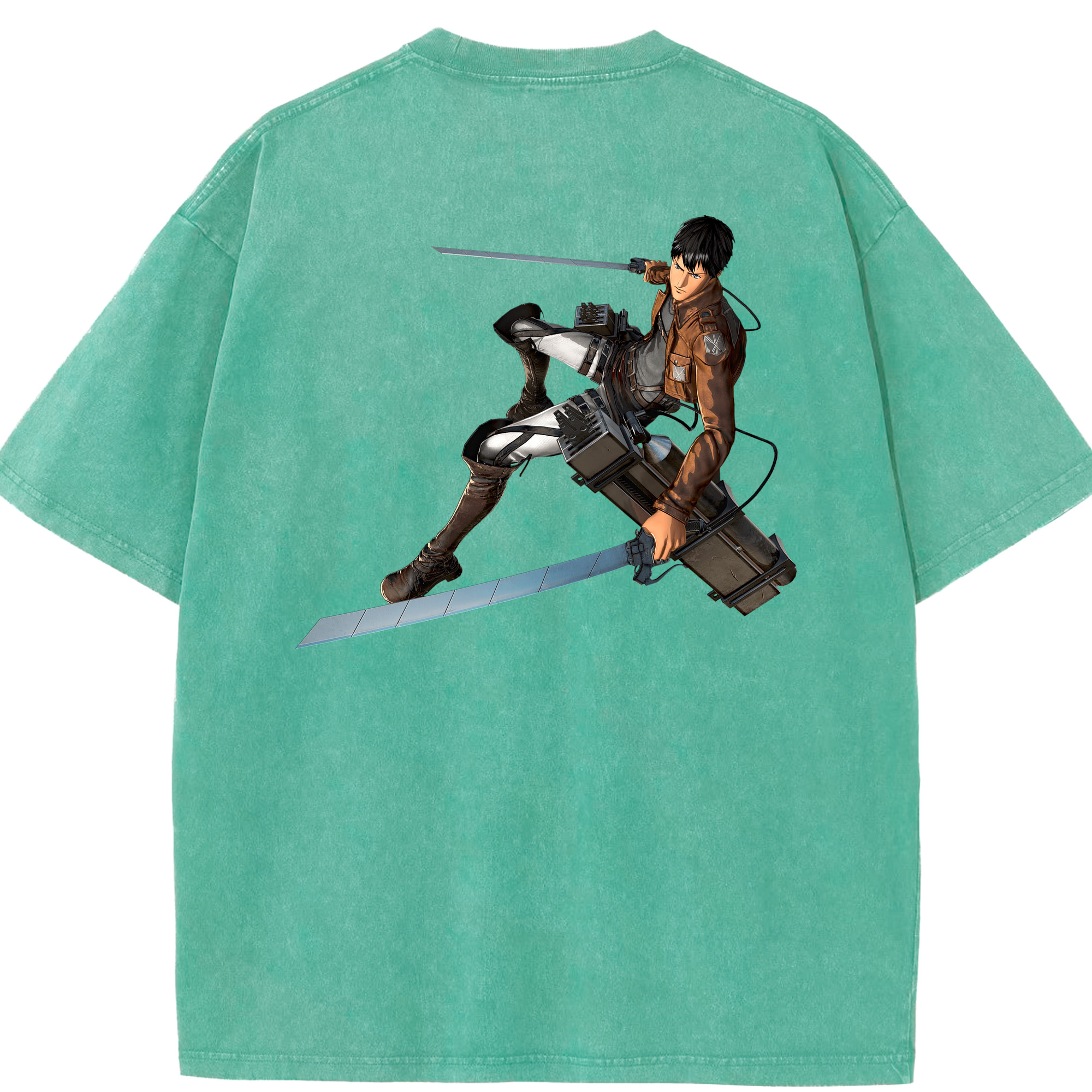 （画像用） 進撃の巨人 ベルトルト・フーバー Attack on Titan Bertholdt Hoover 綿100% ヴィンテージ風 半袖Tシャツ（背面プリント）